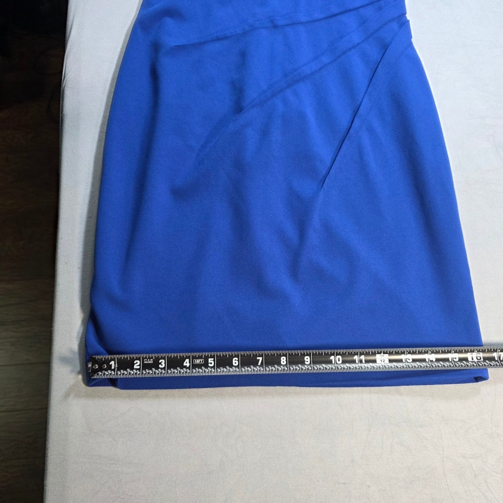 Calvin Klein Royal Blue Sunburst Pleated Sheath Dress 8P Sleeveless Boat Neck - Picture 9 of 12